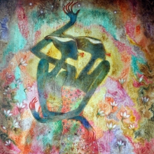 32-The Embrance, 2001. Oil on Canvas. 140cm x 140cm