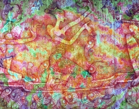 34-The Royal Barge, 2005. Oil on Canvas. 450cm x 183cm