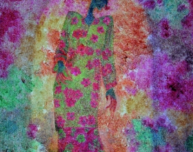 38-Waiting for the lover in baju kurung, 2006. 30.5cm x 30.5cm. Oil on Canvas