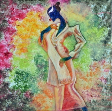 39-Waiting for the Lover in Kebaya Labuh Songket (1), 2011. Oil on Canvas. 31cm x 31cm