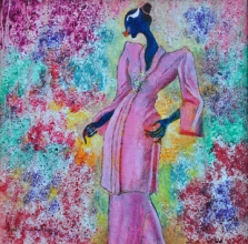 40-Waiting for the Lover in Kebaya Labuh Songket (2), 2011. Oil on Canvas. 31cm x 31cm
