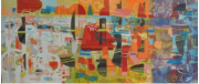 3-Malam 1000 Bunga, 2007 RM 16,500.00-SOLD | Oil on canvas | 102 x 248 cm