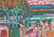 8-River Wild with Palms, 2001 RM 4,400.00-SOLD | Oil on canvas | 25.3 x 35.3 cm