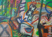2-Water Below, 1998 RM 8,800.00-SOLD | Mixed media on canvas | 71 x 100 cm