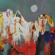 33-RM 6,720-SOLD Raphael Scott Ahbeng _Limestone mountains of Bidi_ (2012) Oil on board 61cm x 91cm RM 12800