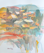 35-672 Village, 1989 Watercolour on paper 42 x 29 cm