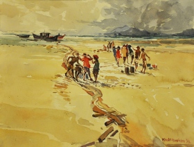 1-Khalil Ibrahim, Berserah (1994) SOLD Watercolour on Paper, 30 x 39 cm