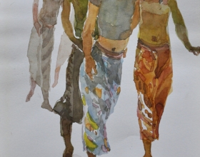 13-Khalil Ibrahim, East Coast Series (2002) SOLD Watercolour on Paper 19cm x 29m
