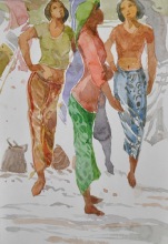 16-Khalil Ibrahim, East Coast Series (undated) SOLD Watercolour on Paper 14.5cm x 21cm