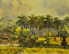 29-Shafurdin Habib, Bali Series, Offering II (2010) 30.5cm X 45.8cm Watercolour on Paper