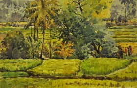 32-Shafurdin Habib, Bali Series, Panen I (2010) 30.5cm X 45.8cm, Watercolour on Paper