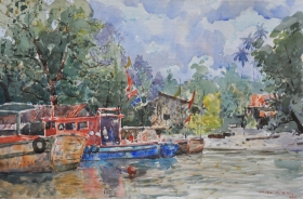 39-Shafurdin Habib, Berlabuh (2011) 30.5cm x 45.8cm Watercolour on Paper