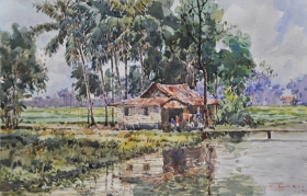 40-Shafurdin Habib, Di Pinggiran, (2011) 30.5cm x 45.8cm, Watercolour on Paper