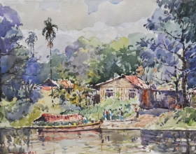 45-Shafurdin Habib, Penambang (2010) 30.5cm x 45.8cm, Watercolour on Paper
