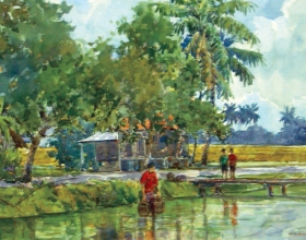 49-Shafurdin Habib, Sg Besar Series 4 (2010) 30.5cm x 45.8cm, Watercolour on Paper