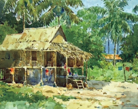 52-Shafurdin Habib, Sg Besar Series 7 (2010) 30.5cm x 45.8cm, Watercolour on Paper