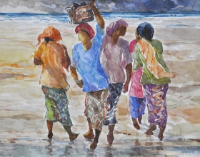 8-Khalil Ibrahim, East Coast Series, (2008) SOLD Watercolour on Paper 40cm x 29cm