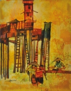1-Stilt Houses, 1960’s RM 11,550.00-SOLD | Batik | 89 x 70 cm