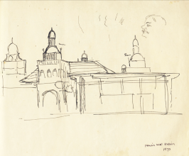 10-Masjid Kota Bharu,1970 Pen & Ink on Paper | 20.2cm x 24.5cm