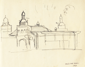 10-Masjid Kota Bharu,1970 Pen & Ink on Paper | 20.2cm x 24.5cm