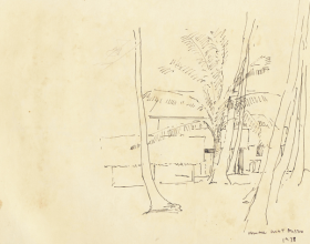 12-Kampung Scene, 1978 Pen & Ink on Paper | 20.2cm x 24.5cm