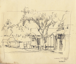 22-Melawi, 1980 Pen & Ink on Paper | 20.2cm x 24.5cm