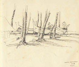 24-Sabak, 1978 Pen & Ink on Paper | 20.2cm x 24.5cm