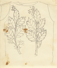 29-Study of Leaves I, 1970 Pen & Ink on Paper | 20.2cm x 24.5cm