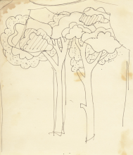30-Study of Leaves II, 1970 Pen & Ink on Paper | 20.2cm x 24.5cm