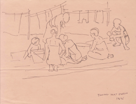 40-Study of movement, 1975 Pen & Ink on Paper | 20.2cm x 24.5cm