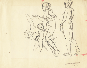 41-Study of movement, 1975 Pen & Ink on Paper | 20.2cm x 24.5cm