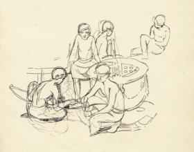 42-Study of movement, 1981 Pen & Ink on Paper | 20.2cm x 24.5cm
