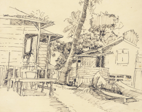 43-Tumpat, 1982 Pen & Ink on Paper | 20.2cm x 24.5cm