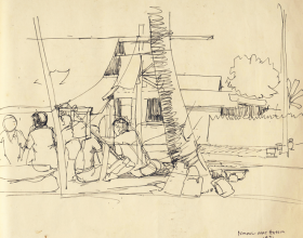 45-Wakaf, 1971 Pen & Ink on Paper | 20.2cm x 24.5cm
