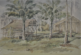 8-Wakaf, 1976 Watercolour on Paper 27.5cm x 39.5cm