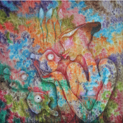 1-Meeting of the Eyes, 2011 RM 25,300.00-SOLD | Oil on canvas | 92 x 92 cm