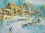1-Feeding Ducks, 1968 RM 7,150.00-SOLD | Oil on canvas | 55 x 75 cm