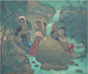 5-By the River, 1996 RM 7,150.00-SOLD | Oil on canvas | 76.5 x 88.5 cm
