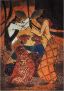 7-Women at Work, 2007 RM 5,500.00-SOLD | Batik | 75 x 46.5 cm