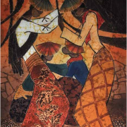 7-Women at Work, 2007 RM 5,500.00-SOLD | Batik | 75 x 46.5 cm