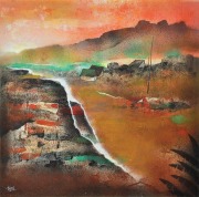 4-Auction XI Mountain Village, Undated RM 10,080.00-SOLD | Mixed media on canvas | 59 x 59 cm