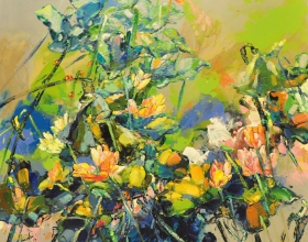 14-Soon Lai Wai, Song of Earth, 2013, Mixed media on canvas, 152 x152 cm