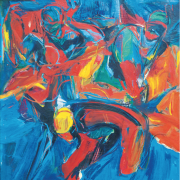 12-Siri Tari XII, 1992 RM 61,600.00-SOLD | Oil on canvas | 122 x 122 cm