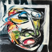 23-Topeng Series, Undated (2 Lots) RM 10,450.00-SOLD | Oil on canvas | 25.5 x 25.5 cm