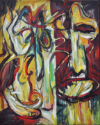 3-Topeng Kenari IV, 1996 RM 24,200.00-SOLD | Mixed media on canvas | 76.5 x 61 cm