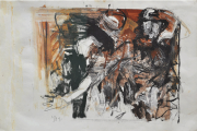 40-Siri Tari, 1991 Yusof Ghani Siri Tari, 1991 Mixed media on canvas 55.5 x 37 cm Signed and dated "YG 91" on lower right copy