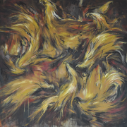 45-SOLD rm 313,600 Lot 48-Yusof-Ghani-'Biring-LXX'-(2007)-Oil-on-Canvas-183cm-x-183cm1