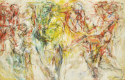58-Yusof-ghani,-Siri-Tari-Lambak,-1990,-Mixed-media-on-canvas,-145-x-213cm