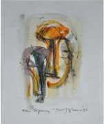 8-Siri Topeng II, 1995 RM 3,300.00-SOLD | Mixed media on paper | 23 x 16 cm