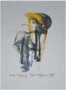 9-Siri Topeng Sketch, 1995 RM 5,500.00-SOLD | Mixed media on paper | 23 x 16 cm